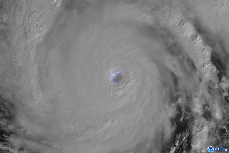 Hurricane Iota visible, GLM CIRA GIF November 16, 2020