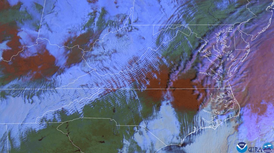 GOES East Sees Red Snow and Rippling Clouds