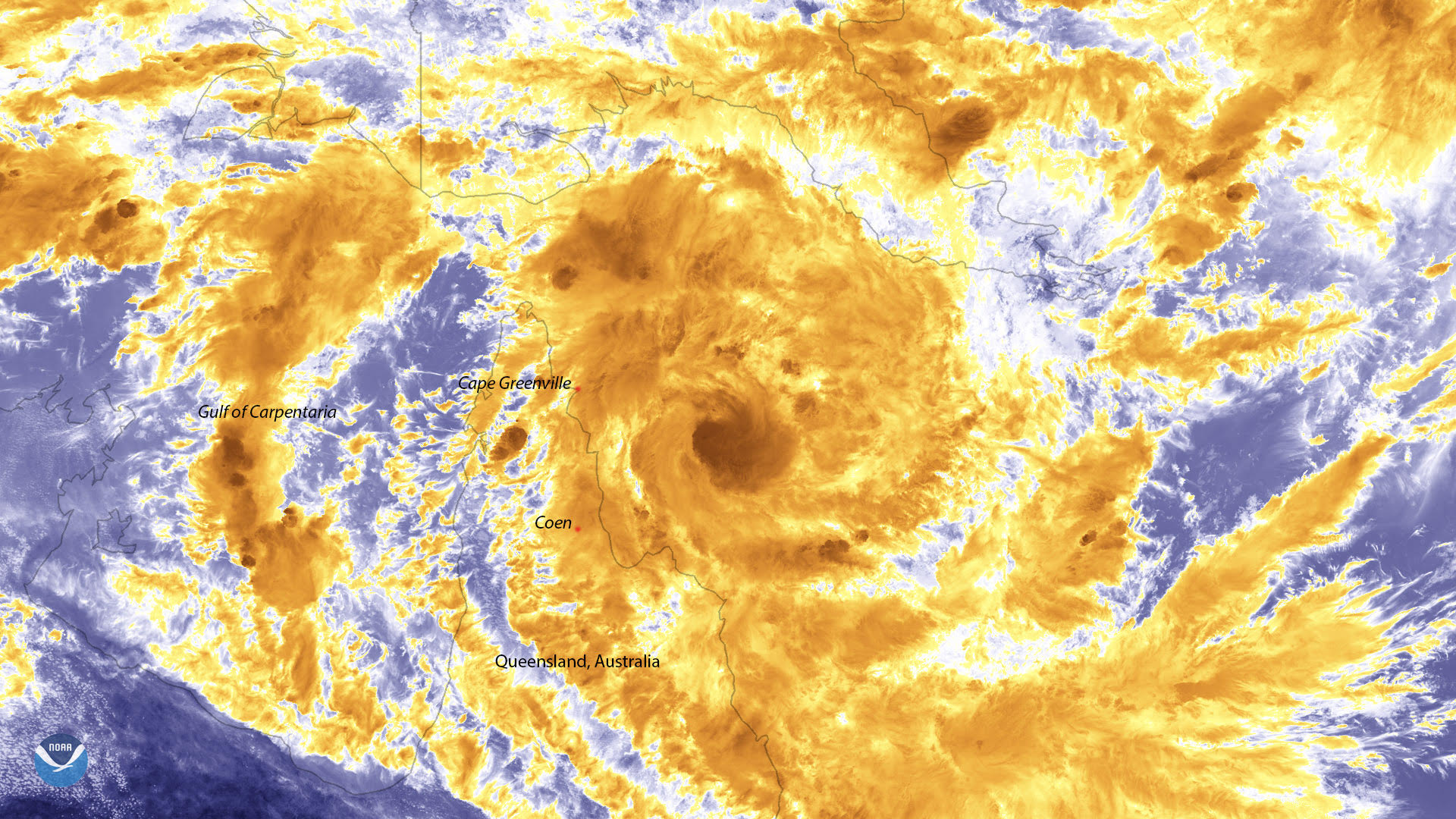 Tropical Cyclone Intensifies in the Coral Sea
