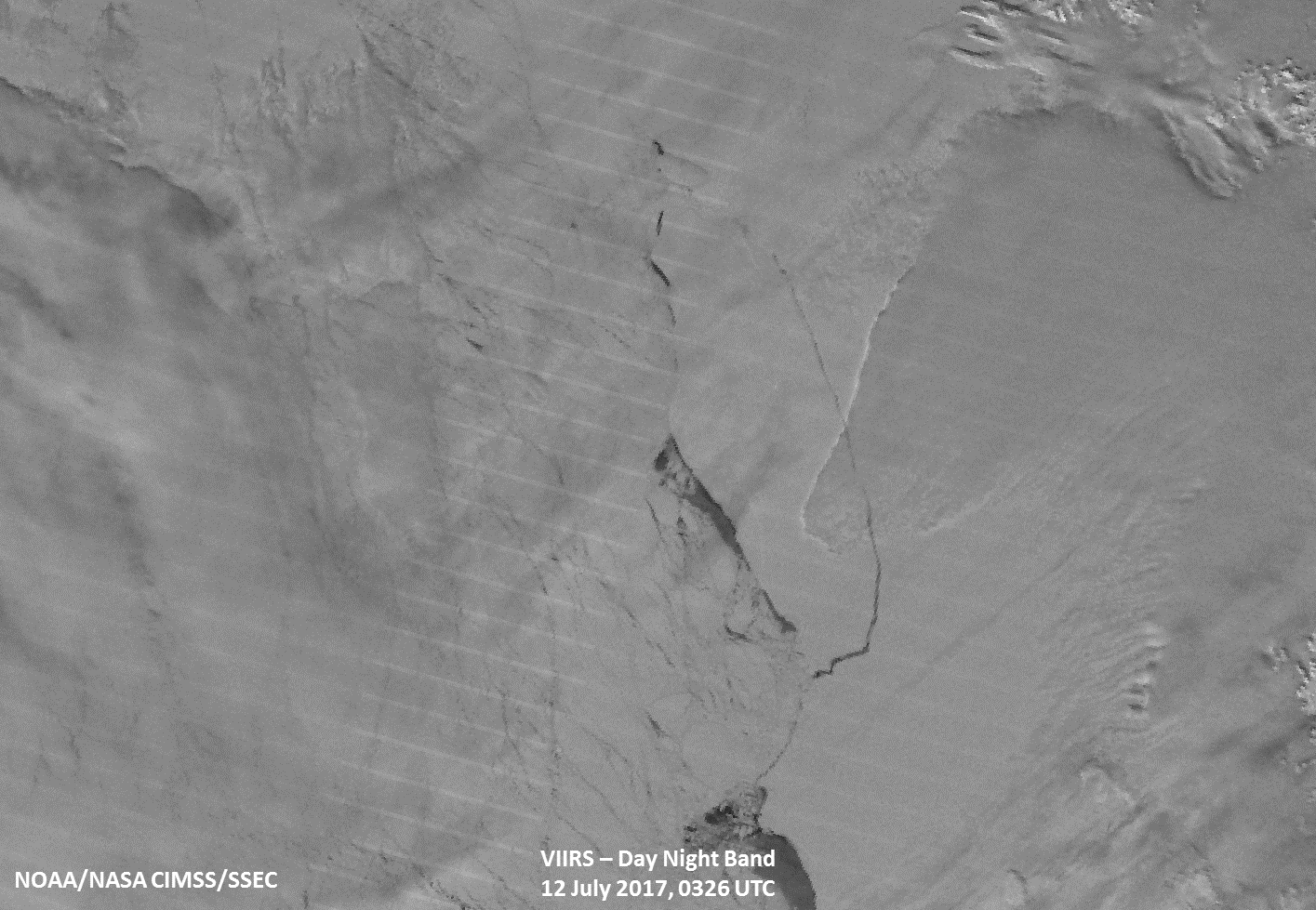 Image Day-Night Band animation of the Antarctic peninsula