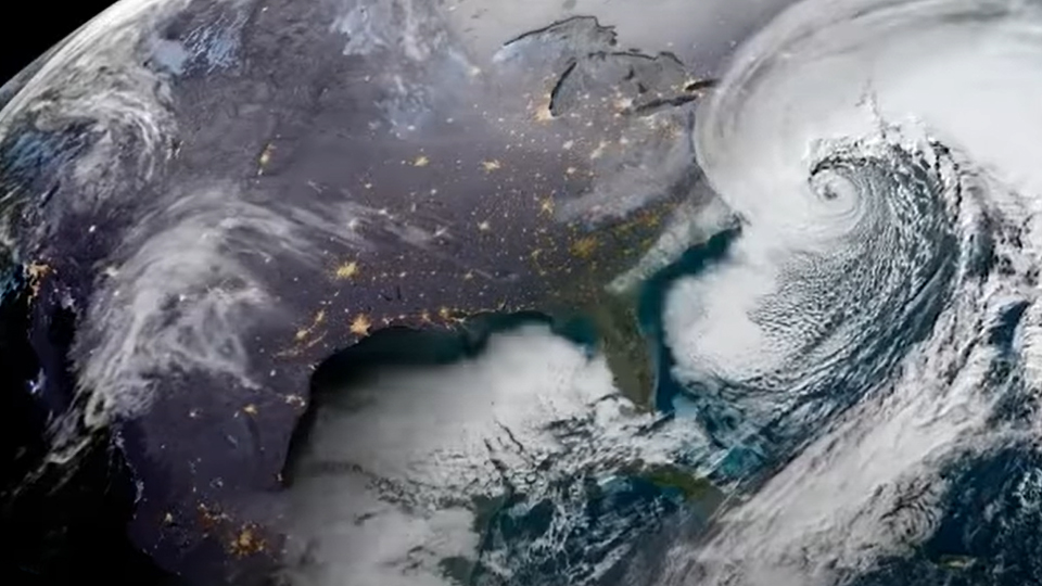 NOAA GOES-East Captures East Coast 'Bomb Cyclone'