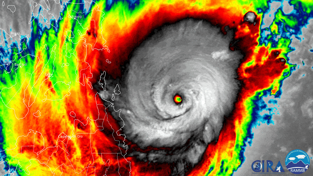 Infrared Image of Typhoon Rai