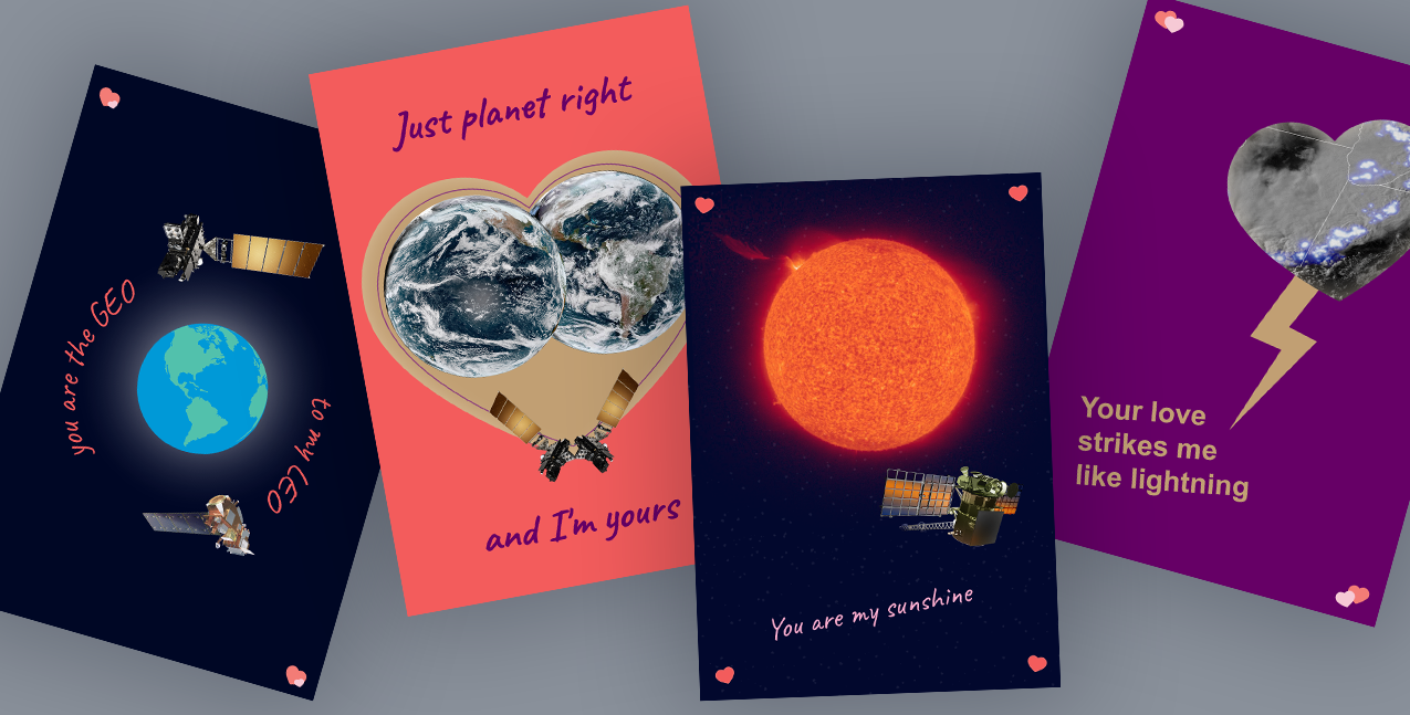 2023 Keep Love in Your Orbit with NESDIS-Themed Valentine's Day Cards