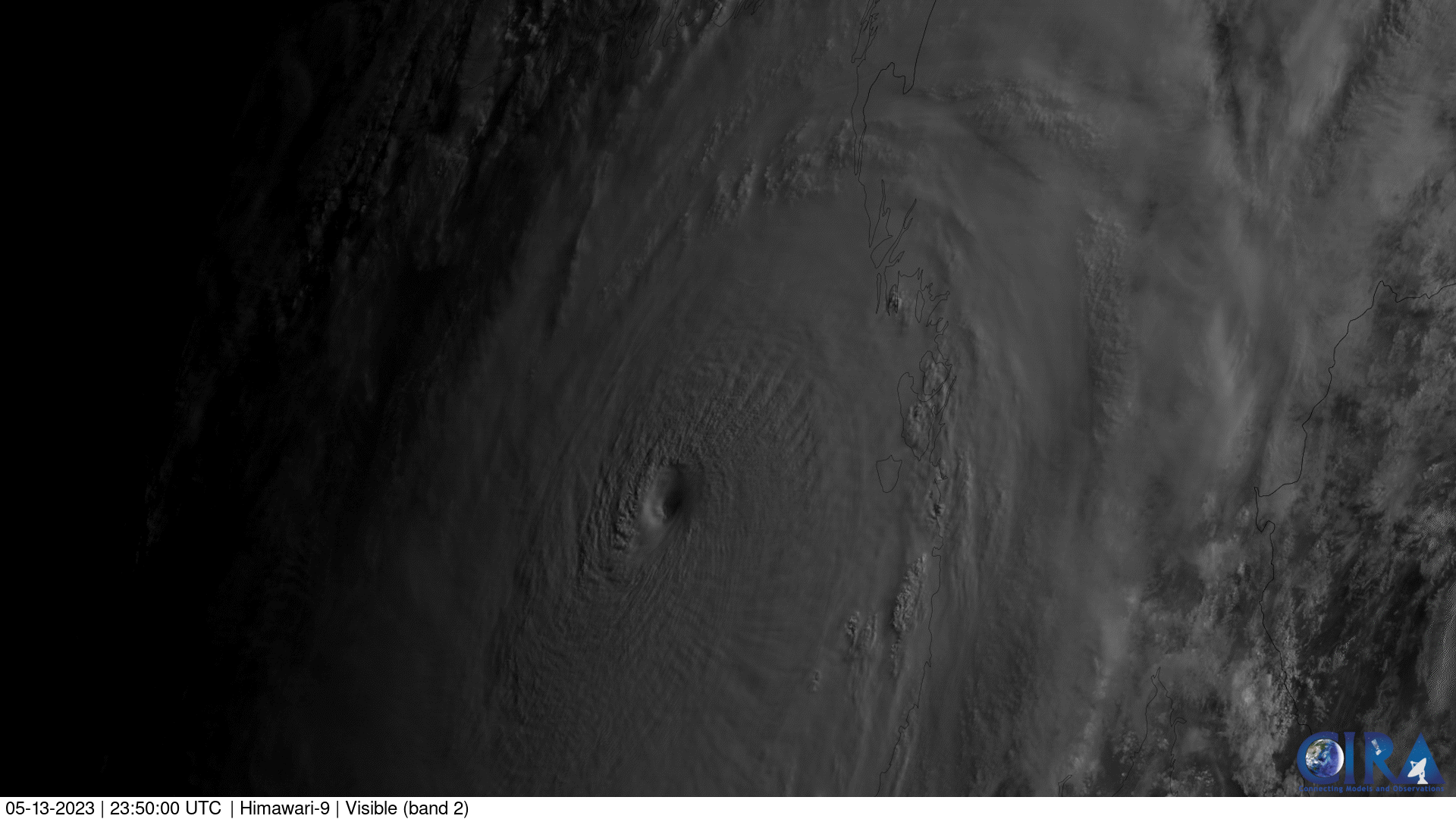 Image of a typhoon over the Bay of Bengal