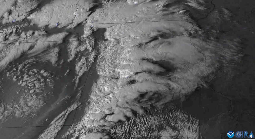 NOAA’s GOES East, watched severe and tornadic storms erupt across the southern United States on March 14, 2025, along with frequent lightning flashes. Imagery combines visible band 2/GLM Group Energy Density.