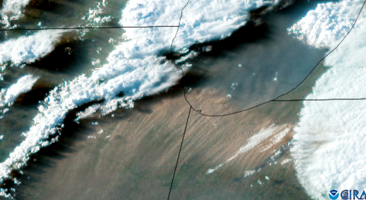 NOAA Satellites Watch Dust Storm Sweep Across the Midwest