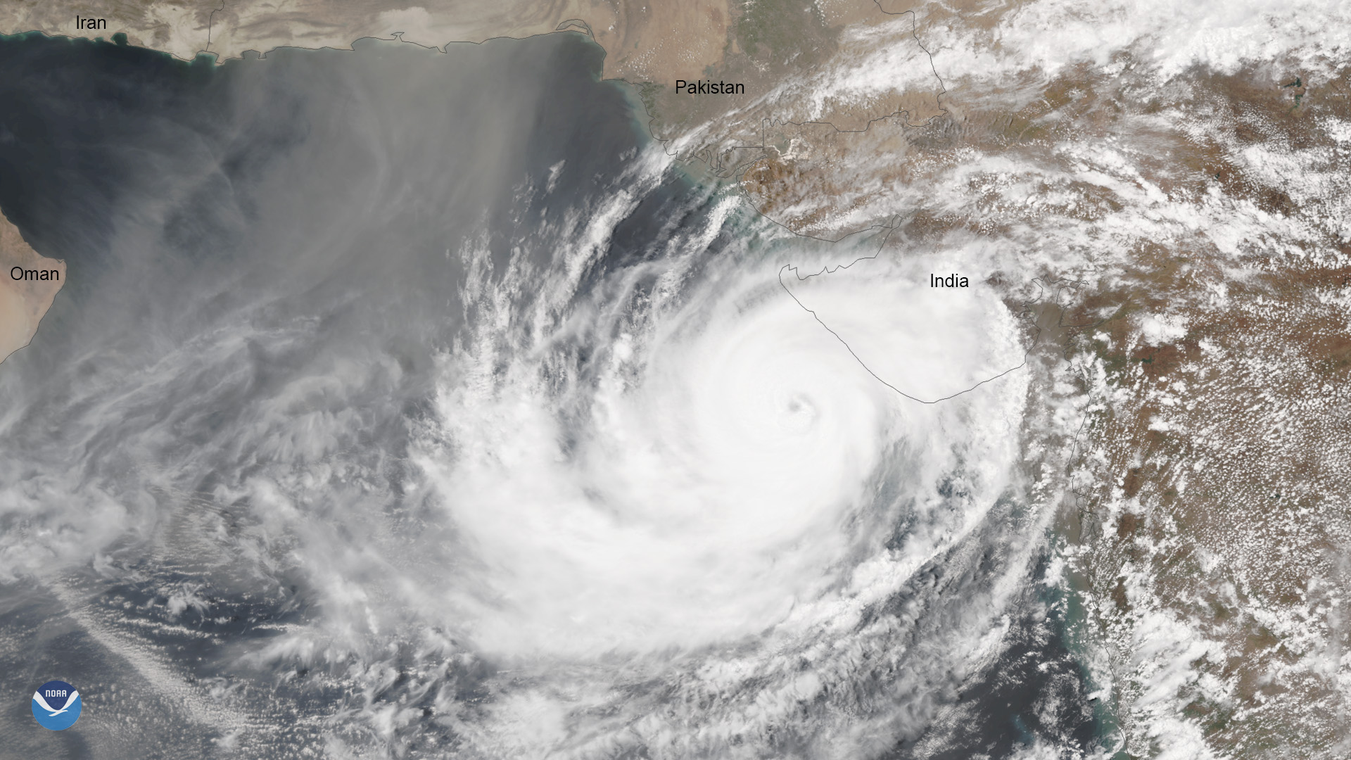 Tropical Cyclone Vayu Barrels Toward India’s Northwest Coast