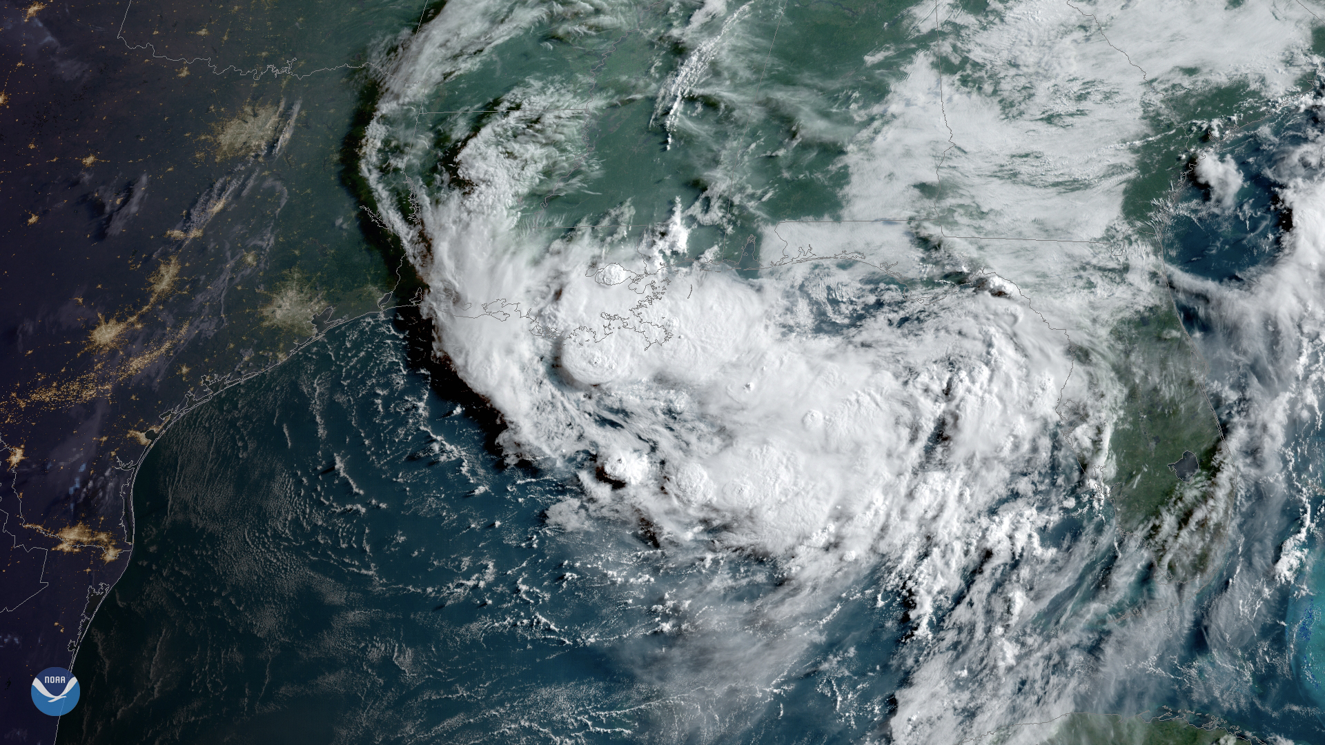 Clouds Associated with Tropical Disturbance Bubble Up Over Louisiana