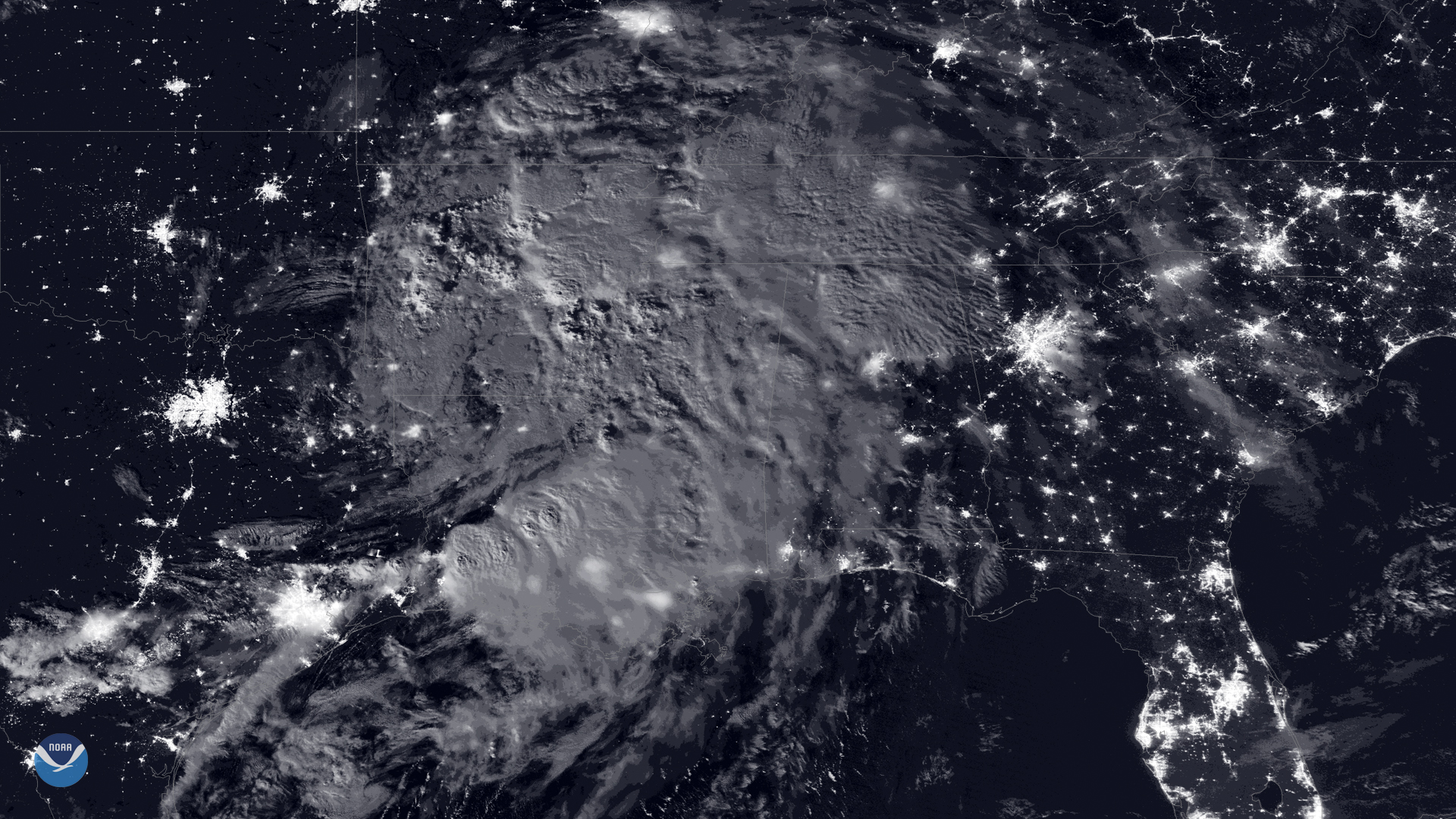 VIIRS Day-Night Band Captures View of Tropical Depression Barry