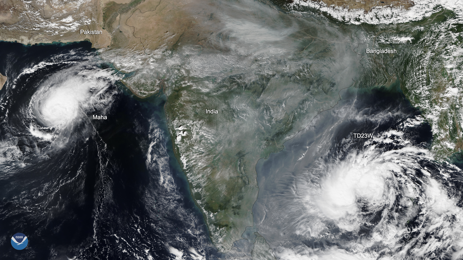Two Storms Swirl Near India While Heavy Smog Lingers