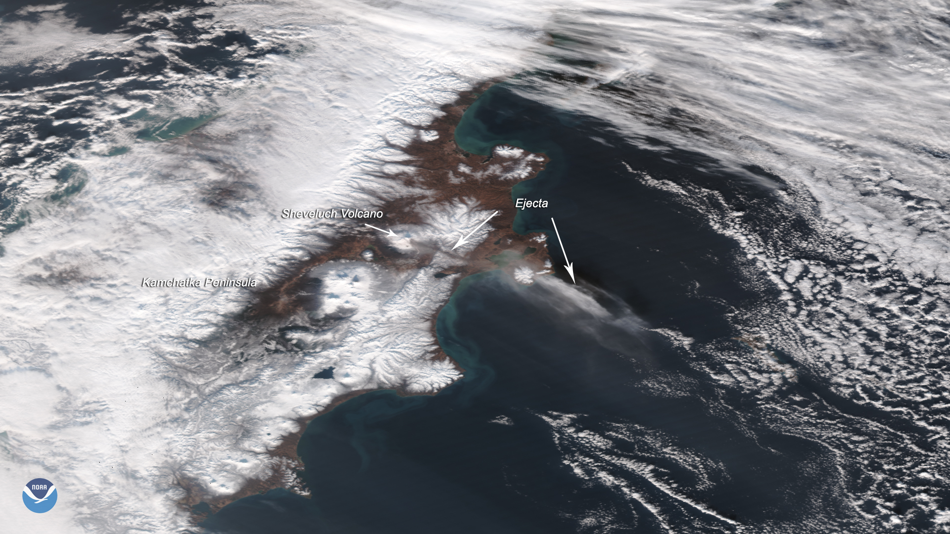 Russian Volcano Spews Ash Over the Pacific