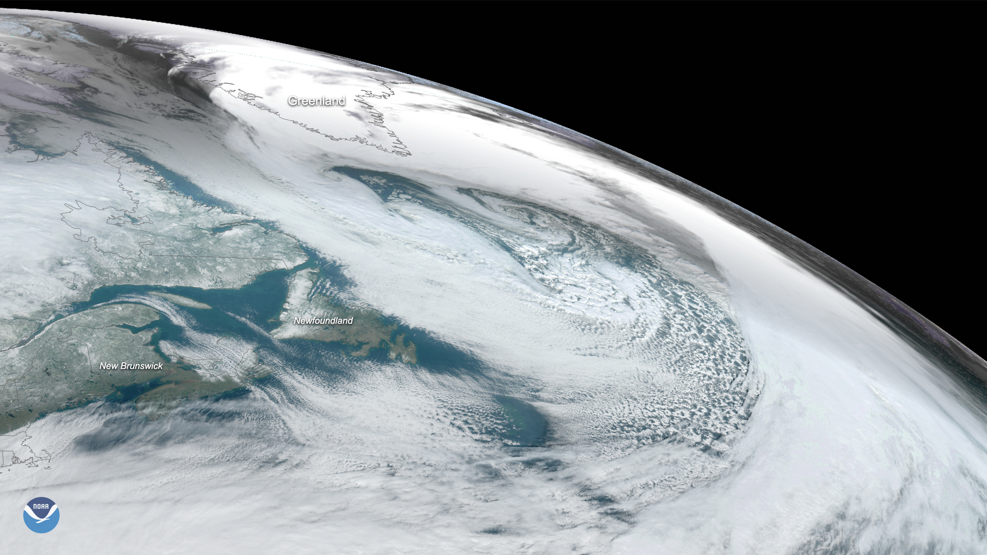 Powerful Mid-Latitude Cyclone Forms in the North Atlantic