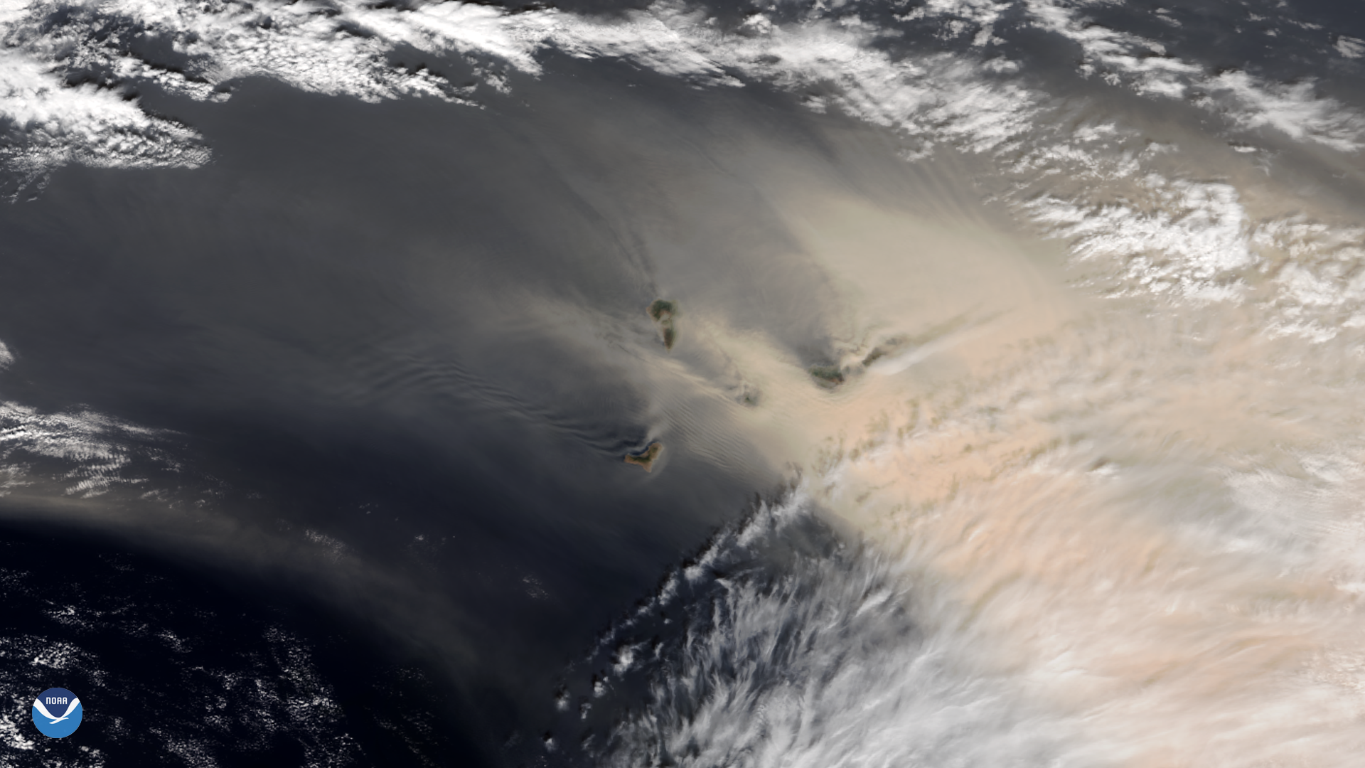 NOAA-20 Watches Sandstorm Blow Over Canary Islands