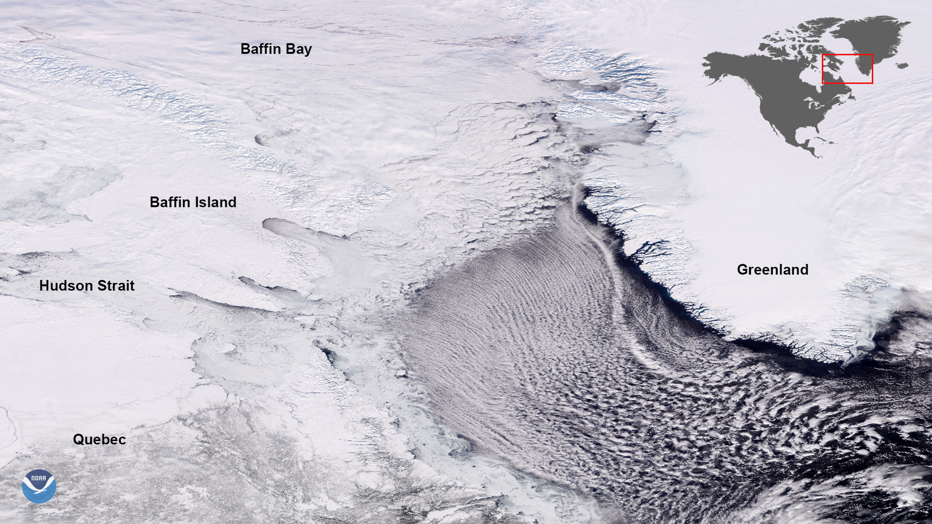 NOAA-20 Spies Ice and Cloud Streets Over the Labrador Sea