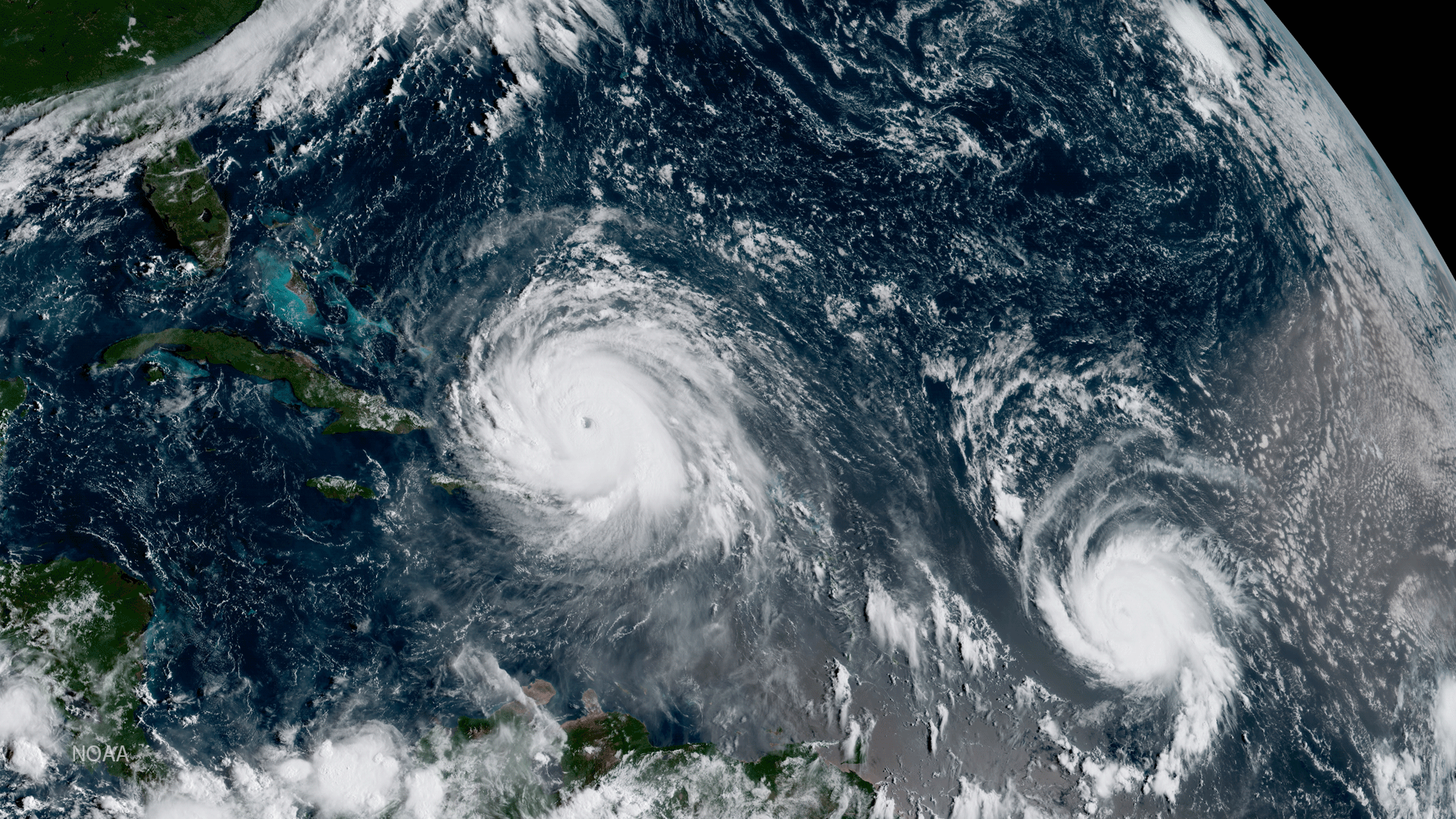 Hurricanes Irma and Jose Spin in the Atlantic