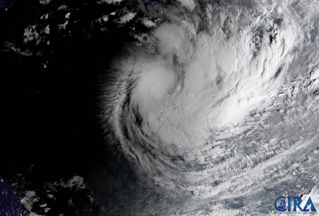 GeoColor imagery of Tropical Cyclone Uesi, seen by Himawari-8 on Feb. 10, 2020.