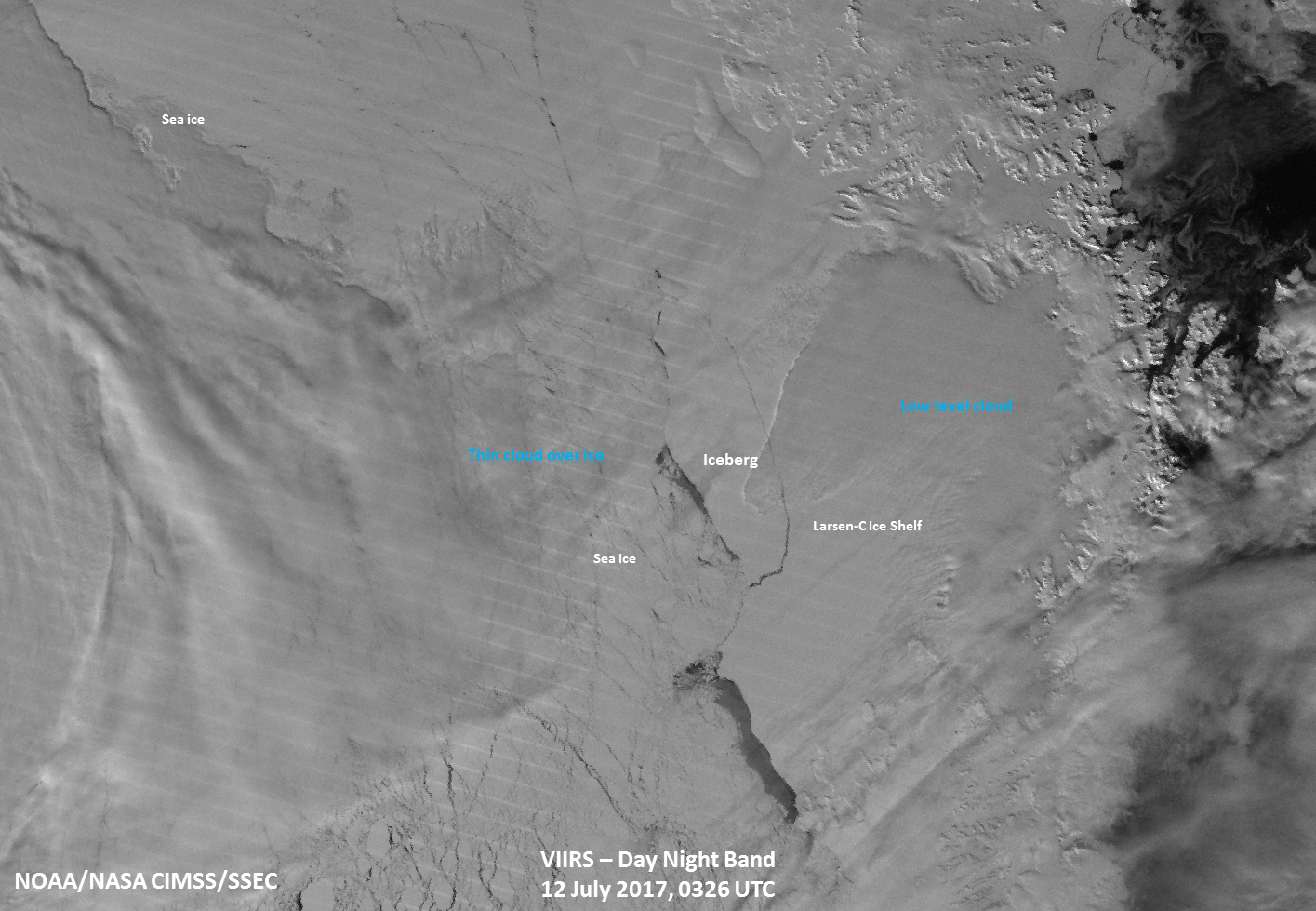 Larsen C Ice Shelf Calves Large Iceberg