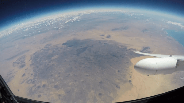 Avideo shows the view from the NASA ER-2 high-altitude aircraft cockpit before a flight over the Sonoran Desert coastline