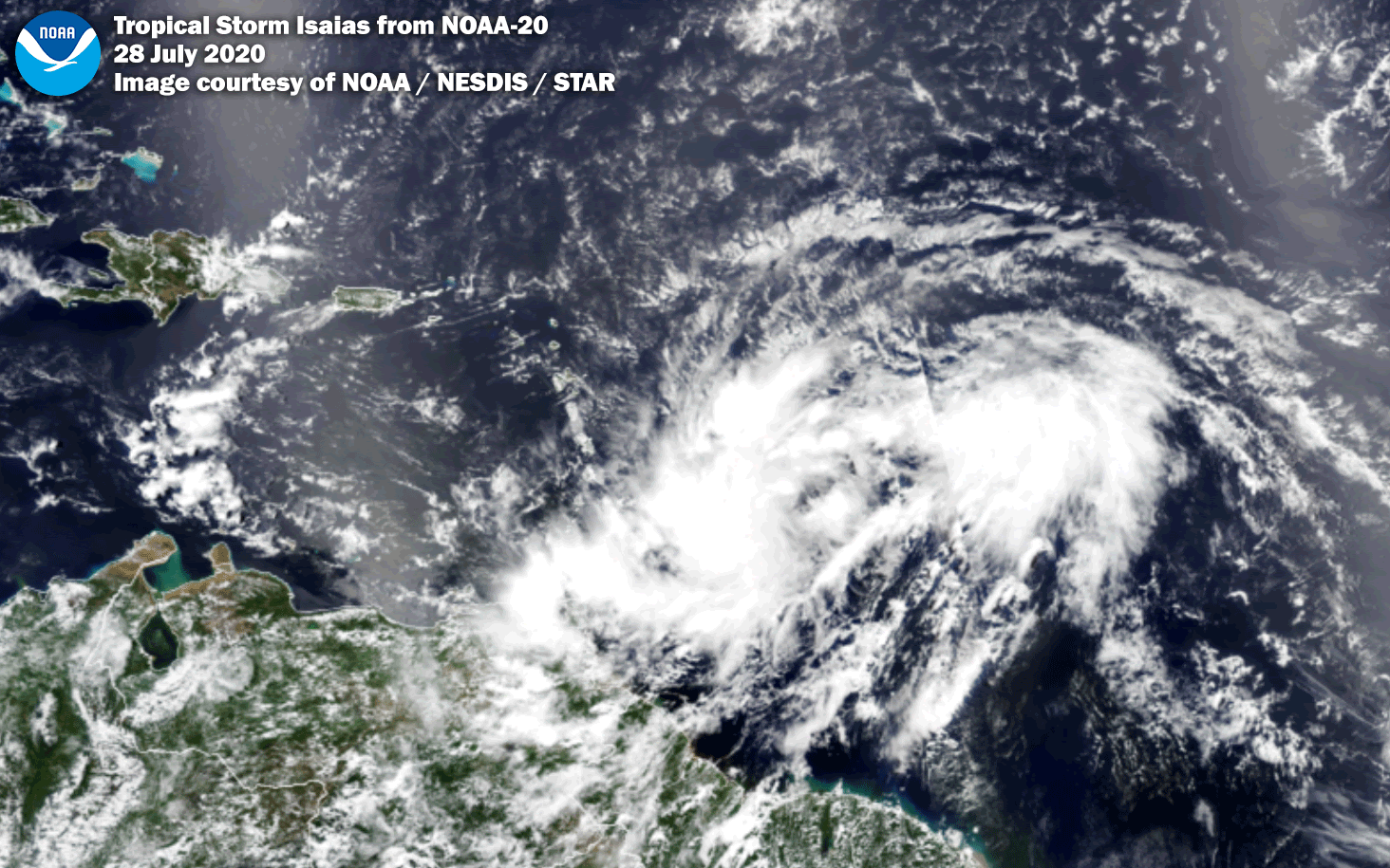 View of Tropical Storm Isaias