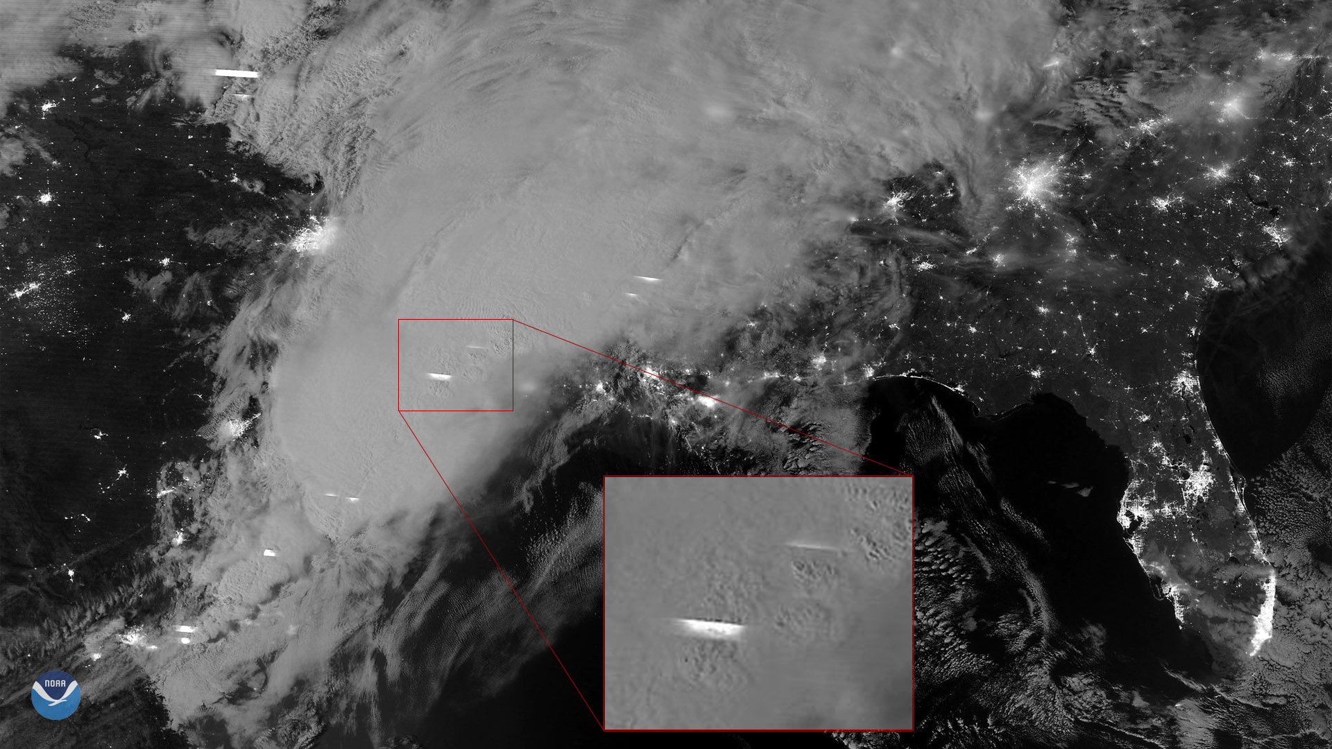 NOAA-20 Captures Nighttime Imagery of Storms in the South