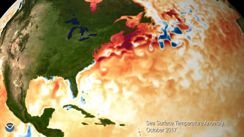 New Data Visualization Shows 2017 Sea Surface Temperatures in the Atlantic Ocean