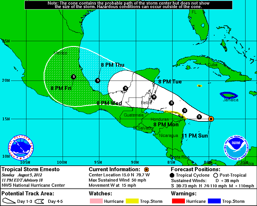 Tropical Storm Ernesto, 2012