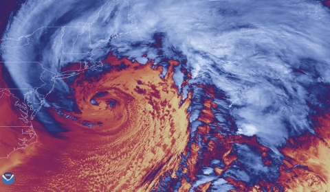 Image of NOAA-20 Captured Detailed Thermal Imagery of Bomb Cyclone