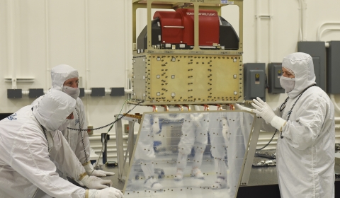 Image of JPSS-1 mounted with instruments