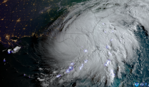 Hurricane Deby seen from space