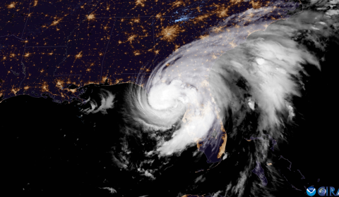 Hurricane Deby seen from space