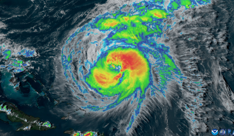 Hurricane Ernesto seen from space