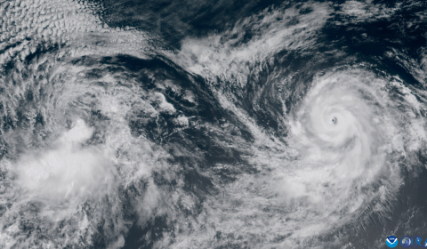 Hurricane Gilma seen from space