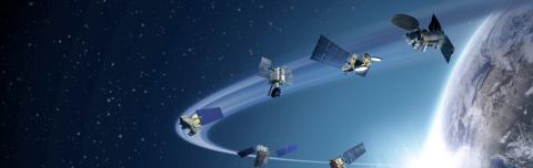 Image of satllites around the earth