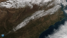Image of snowfall in the southern united states