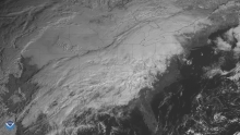GOES East imagery of developing storm systems bringing wintry weather to many states east of the Rockies on Feb. 6, 2019.