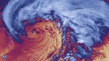 Image of NOAA-20 Captured Detailed Thermal Imagery of Bomb Cyclone