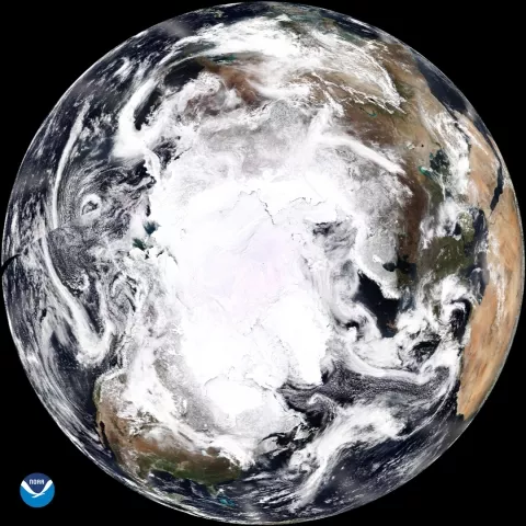 Antarctica, as first seen from polar-orbiting satellites, April 2018.