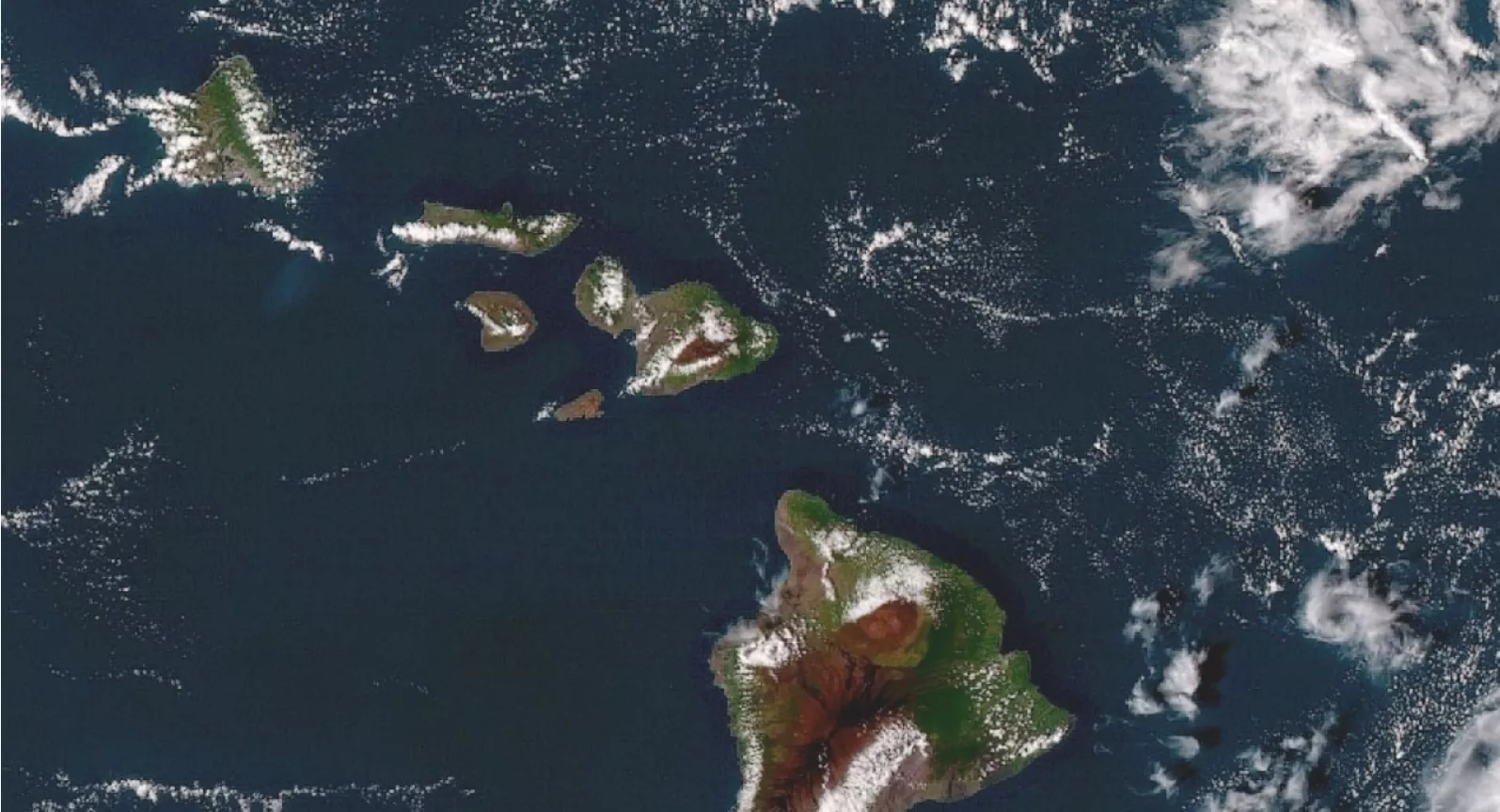 The Hawaiian Islands seen from NOAA's GOES-17 satellite in GeoColor, on Nov. 13, 2018