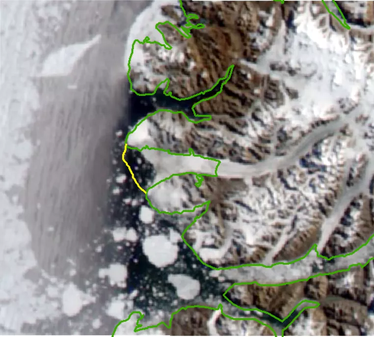 Imagery of Milne Ice Shelf from August, after Milne Ice Shelf collapse. 