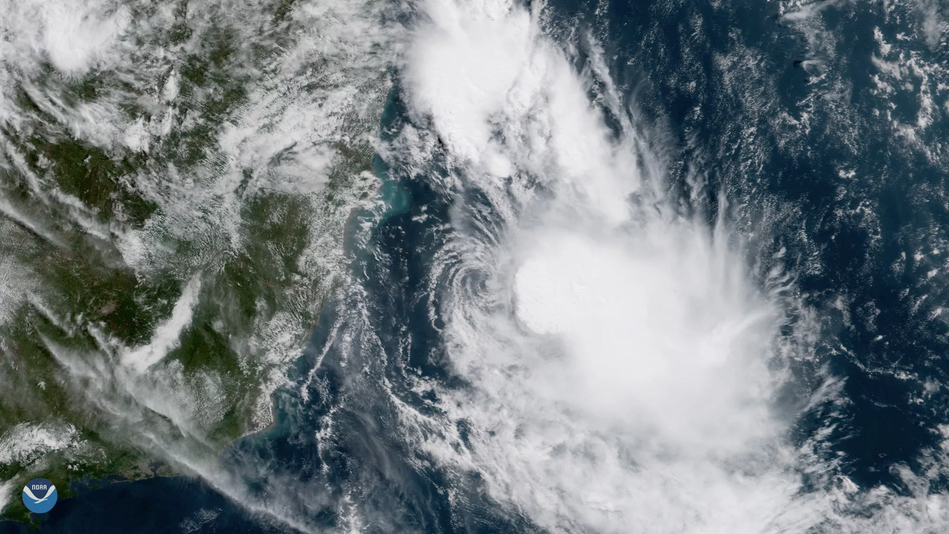 GOES East is watching Tropical Storm Iba, a rare storm that formed in the South Atlantic
