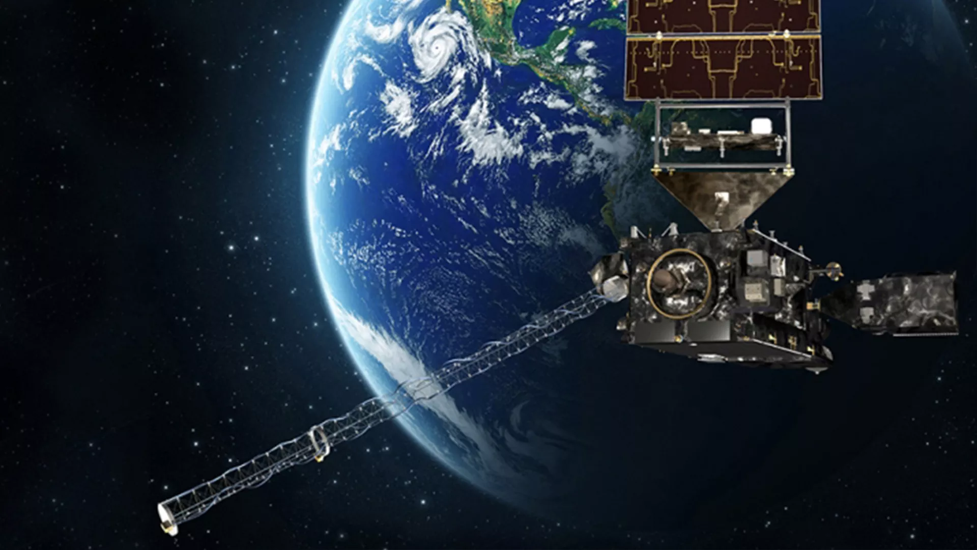 Illustration of GOES-R and earth