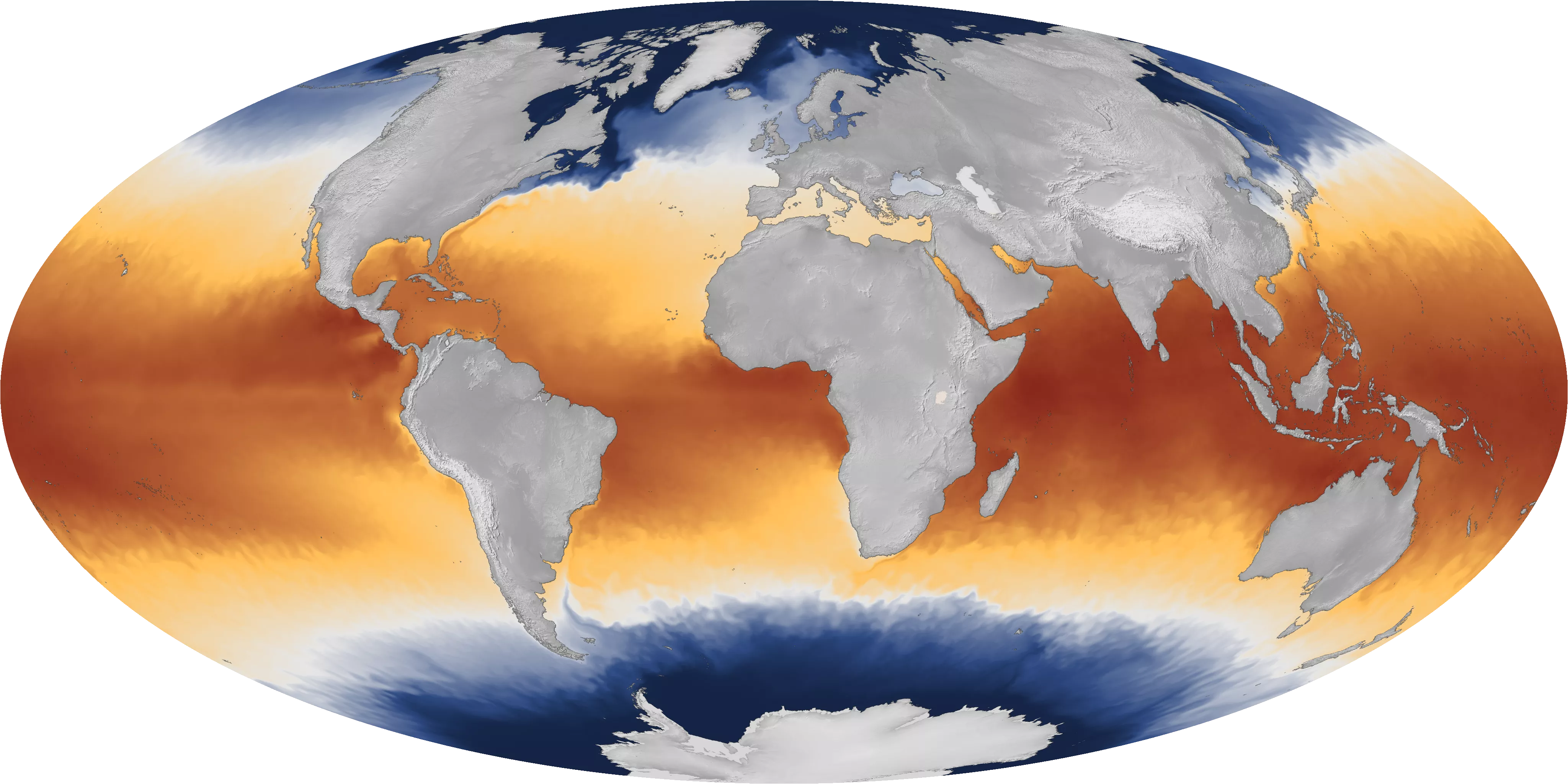Image of the earth and sea surface temperature