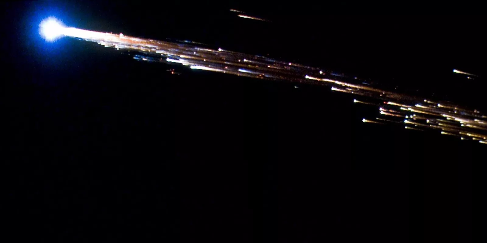 Image of space junk falling to earth