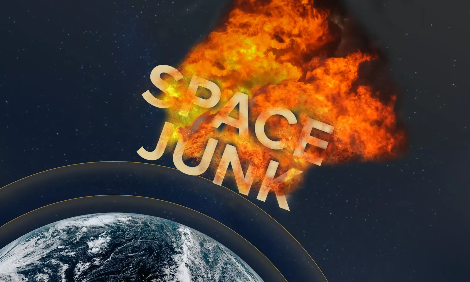 Graphic image of space junk