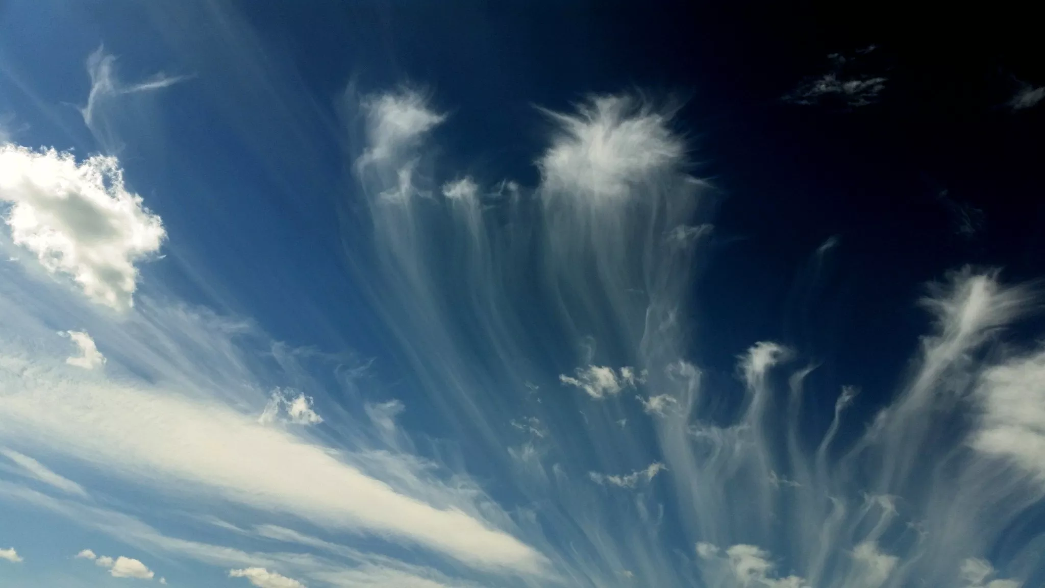 White clouds in blue sky