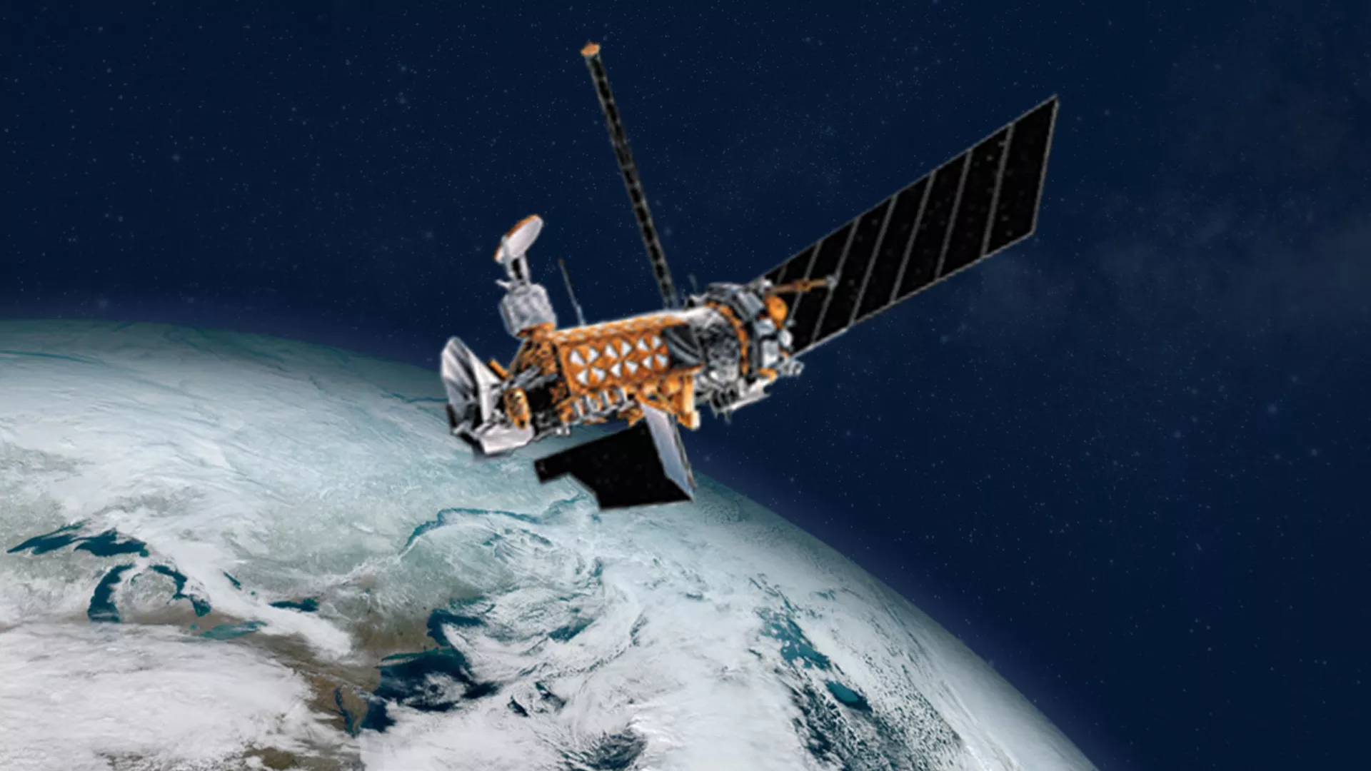 Defense satellite orbiting the Earth