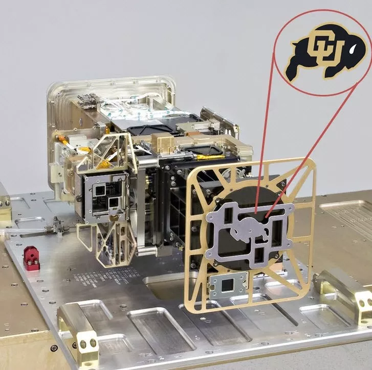 CU Boulder mascot, an American Bison, on GOES-R instrument