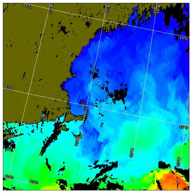 Infrared image of the US Coast
