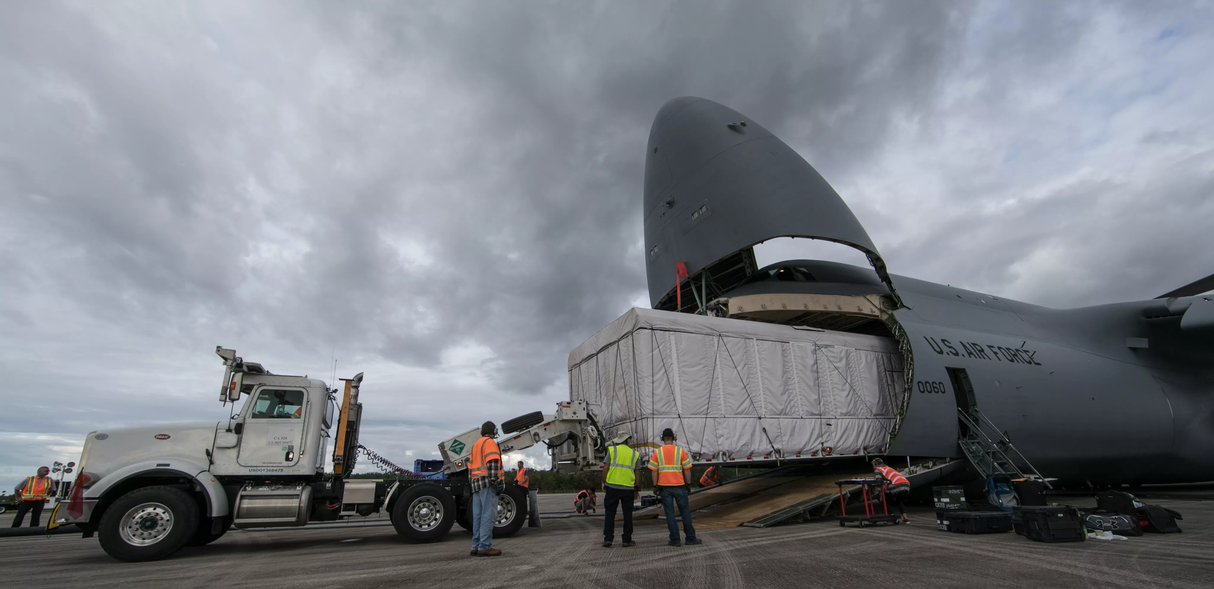 The GOES-S satellite arrives at Kennedy Space Center ahead of its March 2018 launch.