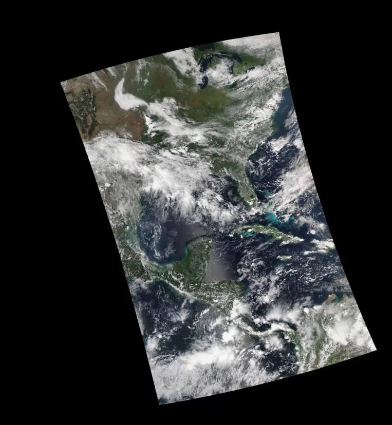 First VIIRS true color imagery from the new direct readout station at AOML in Miami, Florida. Credit: CIMSS
